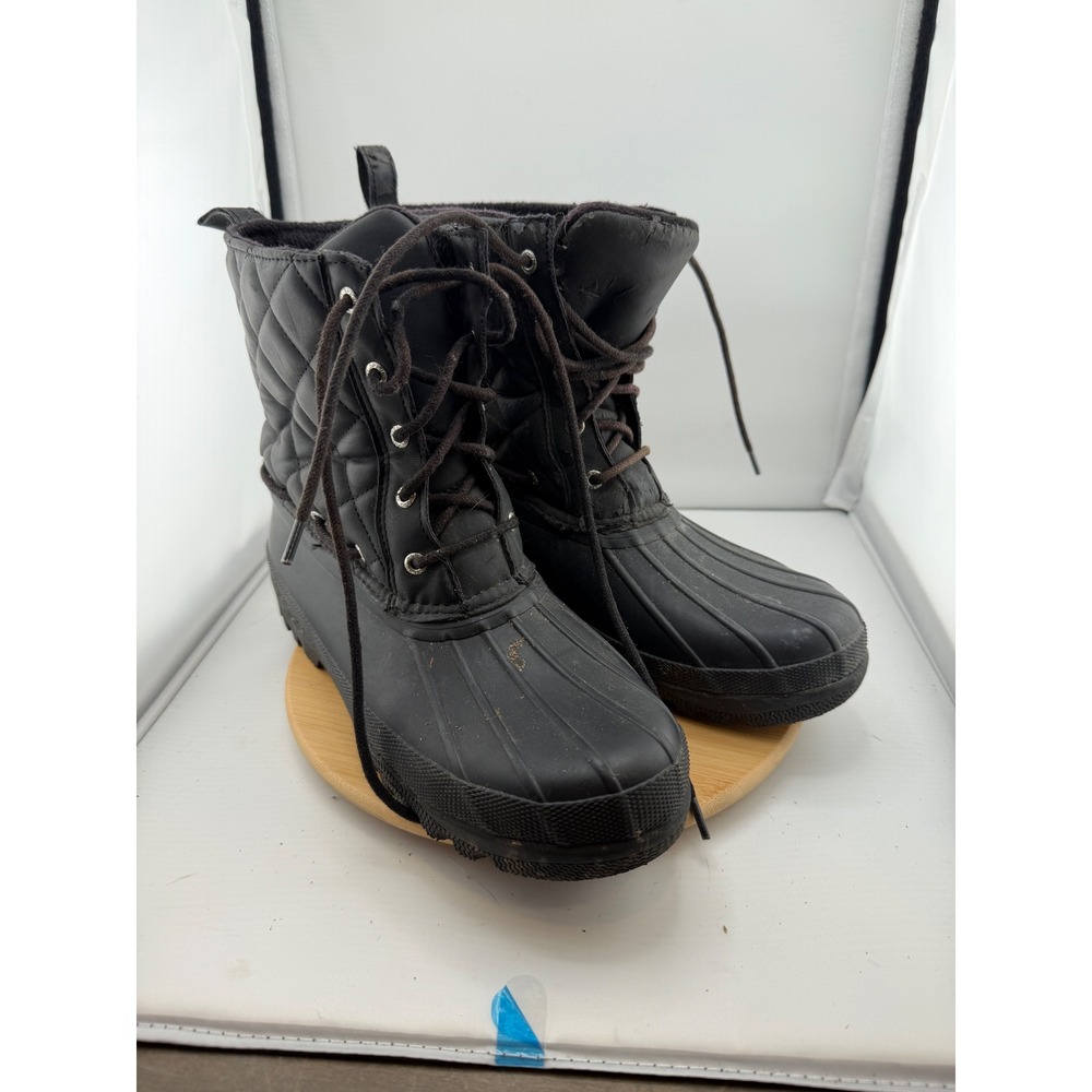 Sperry Top-Sider Saltwater Quilted Duck Boots Black STS83693 Womens 9